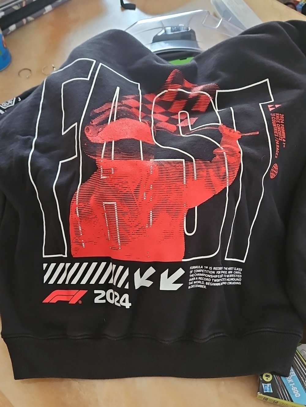 F1 Formula 1 2024 Racing Racecar Black & Red Graphic Crewneck Sweater